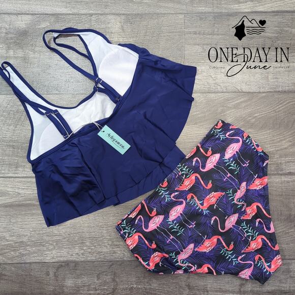 Adisputent High Waist Flounce Bikini Swimsuit Size L - Picture 6 of 6